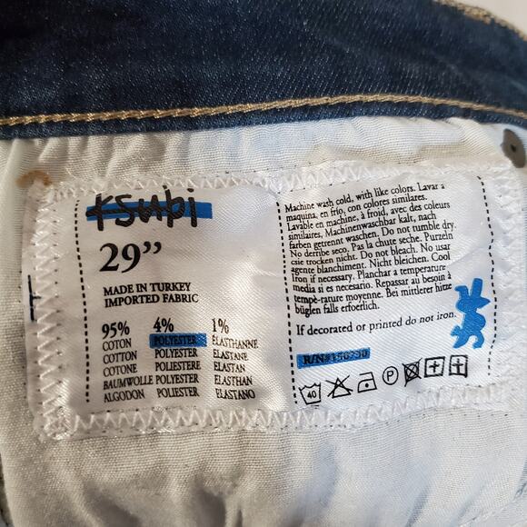 Ksubi Chitch Petrol Dark Wash Button Fly Tapered Jeans Mens Size 29 Embroidered - Picture 11 of 12